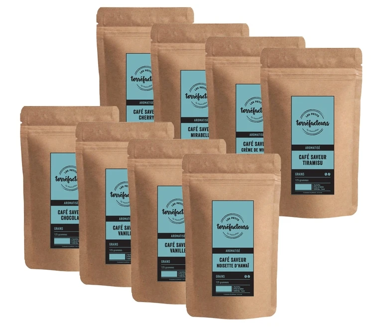 Pack Café Aromatisé (Exclusivité MaxiCoffee) - 8 Cafés En Grains X 125g - Les Petits Torréfacteurs 3 Pack Café Aromatisé (Exclusivité MaxiCoffee) - 8 Cafés En Grains X 125g - Les Petits Torréfacteurs