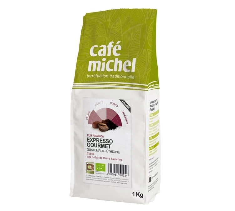 Café En Grains Bio Expresso Gourmet - 1 Kg - Café Michel 3 Café En Grains Bio Expresso Gourmet - 1 Kg - Café Michel