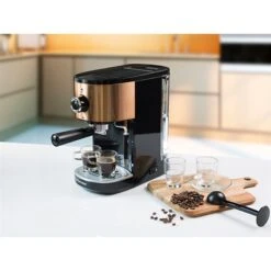 Bestron Machine à Café Expresso Avec Buse Vapeur 15 Bars 1250 1450 W Coloris Cuivre -Magasin De Machines À Café 700101 2 1 Machine a cafe expresso avec buse vapeur 15 bars 1250 1450 W coloris cuivre Bestron