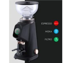 Moulin à Café FIORENZATO AllGround Chrome Effet Miroir Et Bois De Noyer Américain -Magasin De Machines À Café allground lights 1