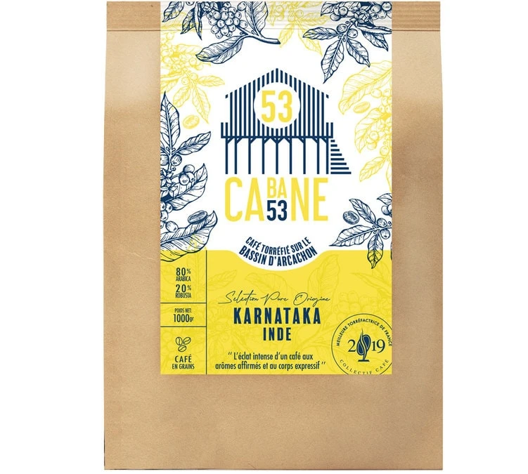 Café En Grains Inde : Karnataka - 1kg - Cabane 53 3 Café En Grains Inde : Karnataka - 1kg - Cabane 53
