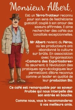Café En Grains 100% Arabica Bio Pérou Monsieur Albert - 200g - TERRAMOKA -Magasin De Machines À Café cafe grains arabica perou terramoka 1