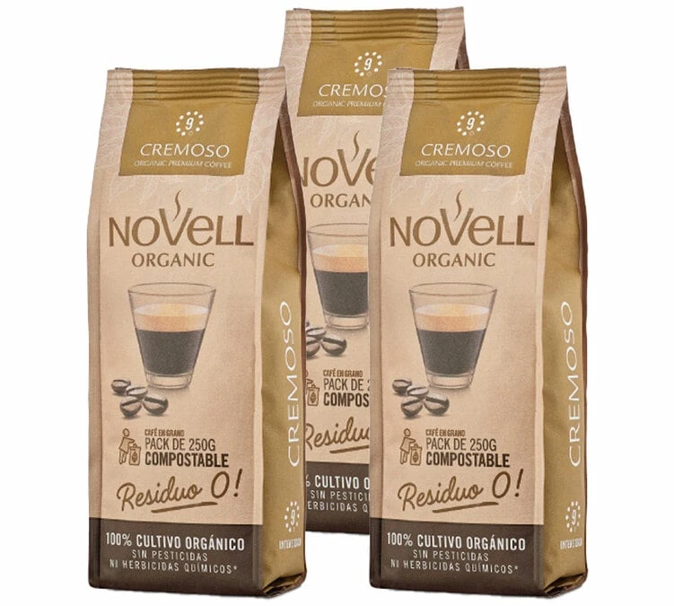 3x250g Café En Grain Bio Cremoso - Novell 3 3x250g Café En Grain Bio Cremoso - Novell