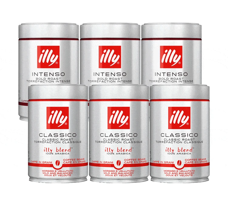 6 X 250g Duo Café En Grain Espresso Et Intenso - ILLY 3 6 X 250g Duo Café En Grain Espresso Et Intenso - ILLY