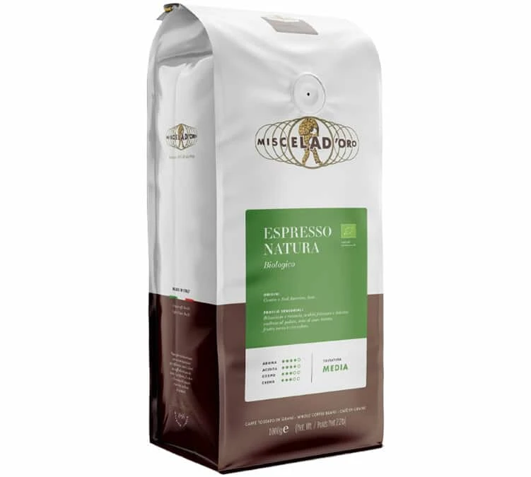 1kg Café En Grain Bio Espresso Natura - Miscela D'Oro 3 1kg Café En Grain Bio Espresso Natura - Miscela D'Oro