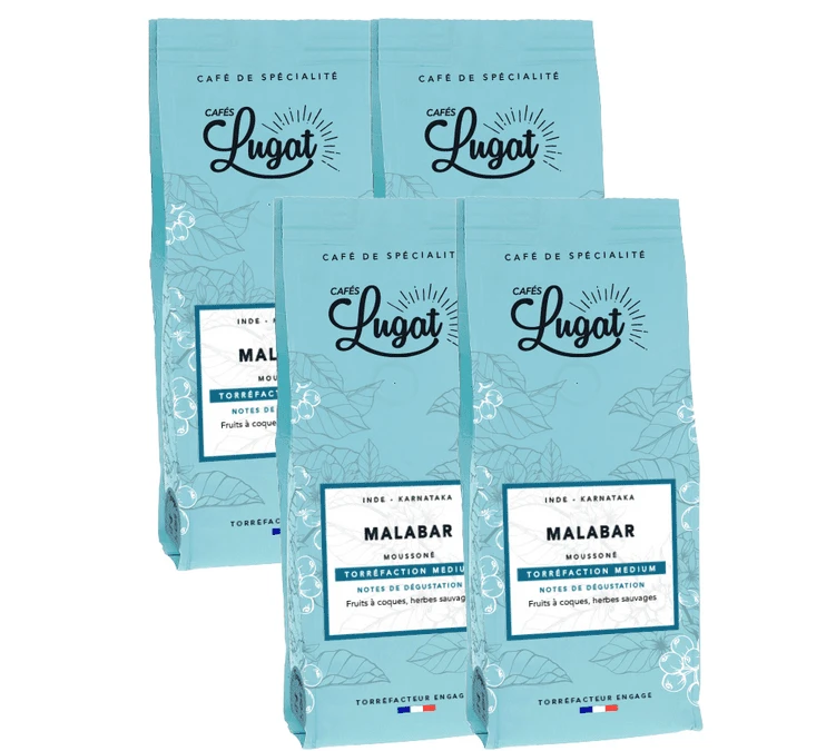 Café En Grains : Inde - Malabar - 1Kg - Cafés Lugat 3 Café En Grains : Inde - Malabar - 1Kg - Cafés Lugat