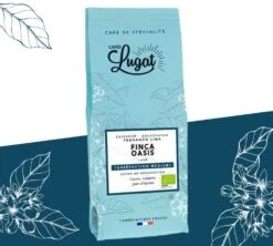 4x250g Café En Grain Bio Finca Oasis - Cafés Lugat -Magasin De Machines À Café packshot lugat decor 250g finca oasis 2022
