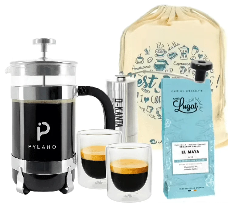 Pack Cafetière à Piston Pylano CALI 3 Tasses + Moulin D-Kanta MG01 3 Pack Cafetière à Piston Pylano CALI 3 Tasses + Moulin D-Kanta MG01