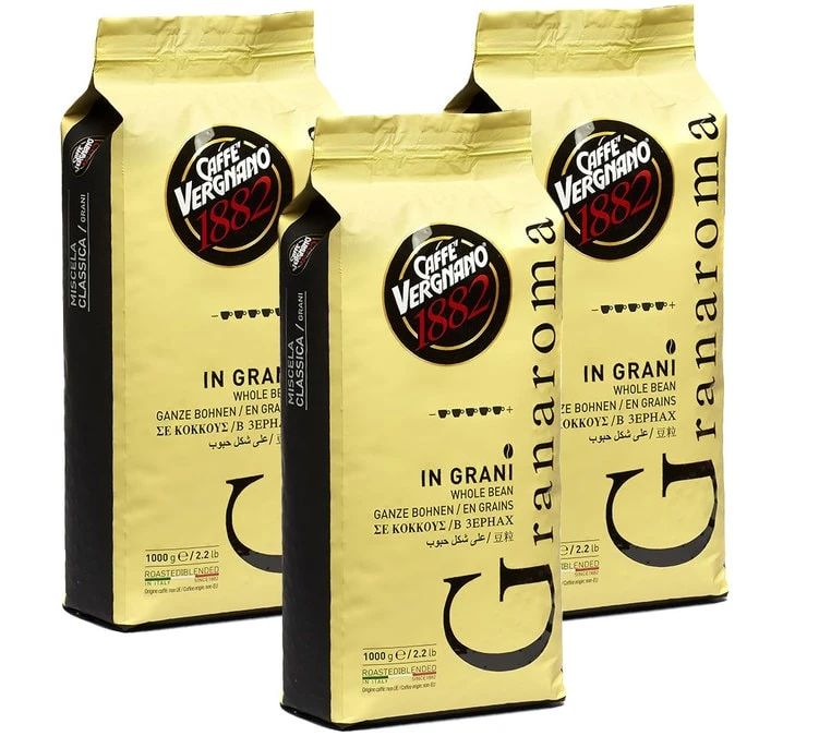 Caffè Vergnano 3x1kg Café En Grain Gran Aroma - CAFFE VERGNANO 3 Caffè Vergnano 3x1kg Café En Grain Gran Aroma - CAFFE VERGNANO